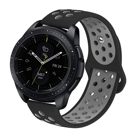 CaseUp Huawei Watch GT2 46mm Kordon Silicone Sport Band Siyah Kırmızı 2